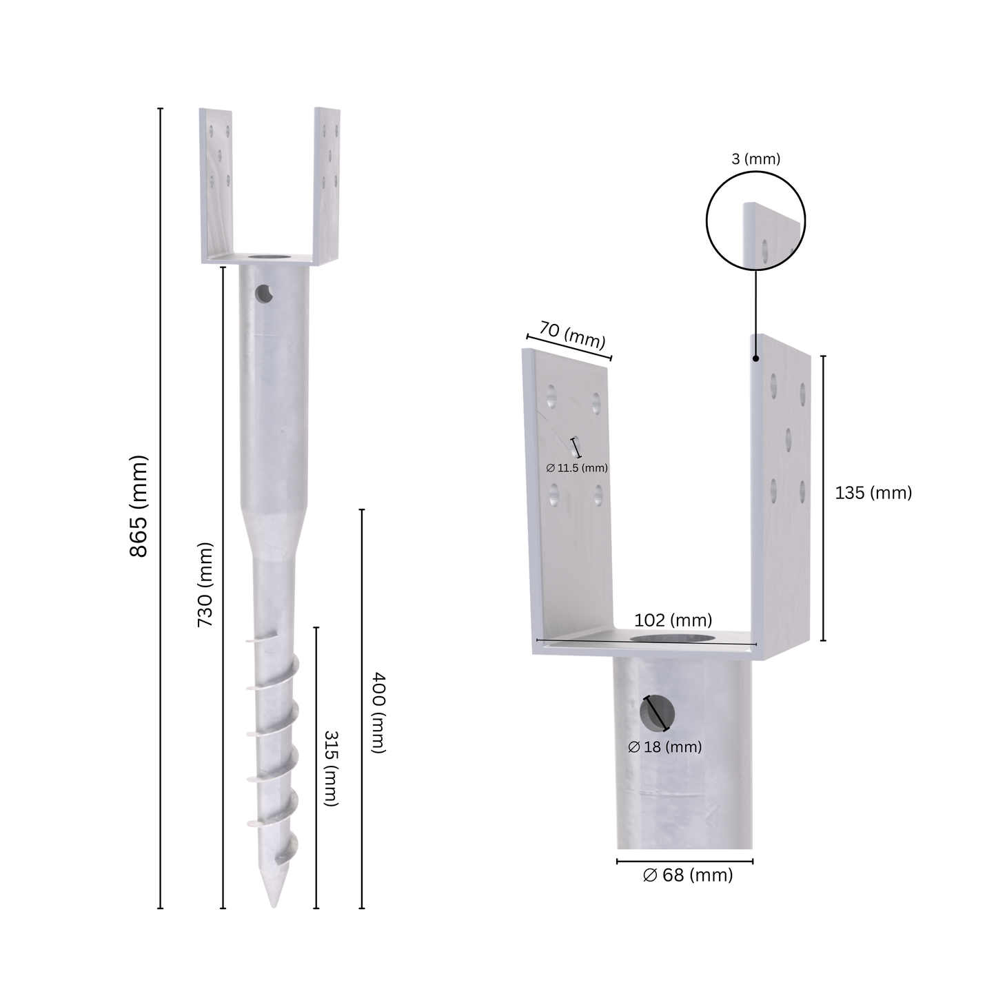 U Post Support Ground Anchor