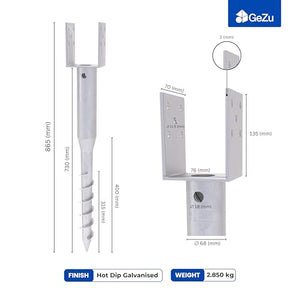 No dig ground screw anchor U model bundle - alternate view 5