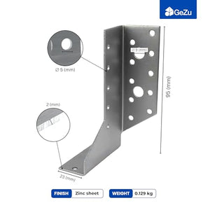 Adjustable split joist hanger for timber beams - detail view
