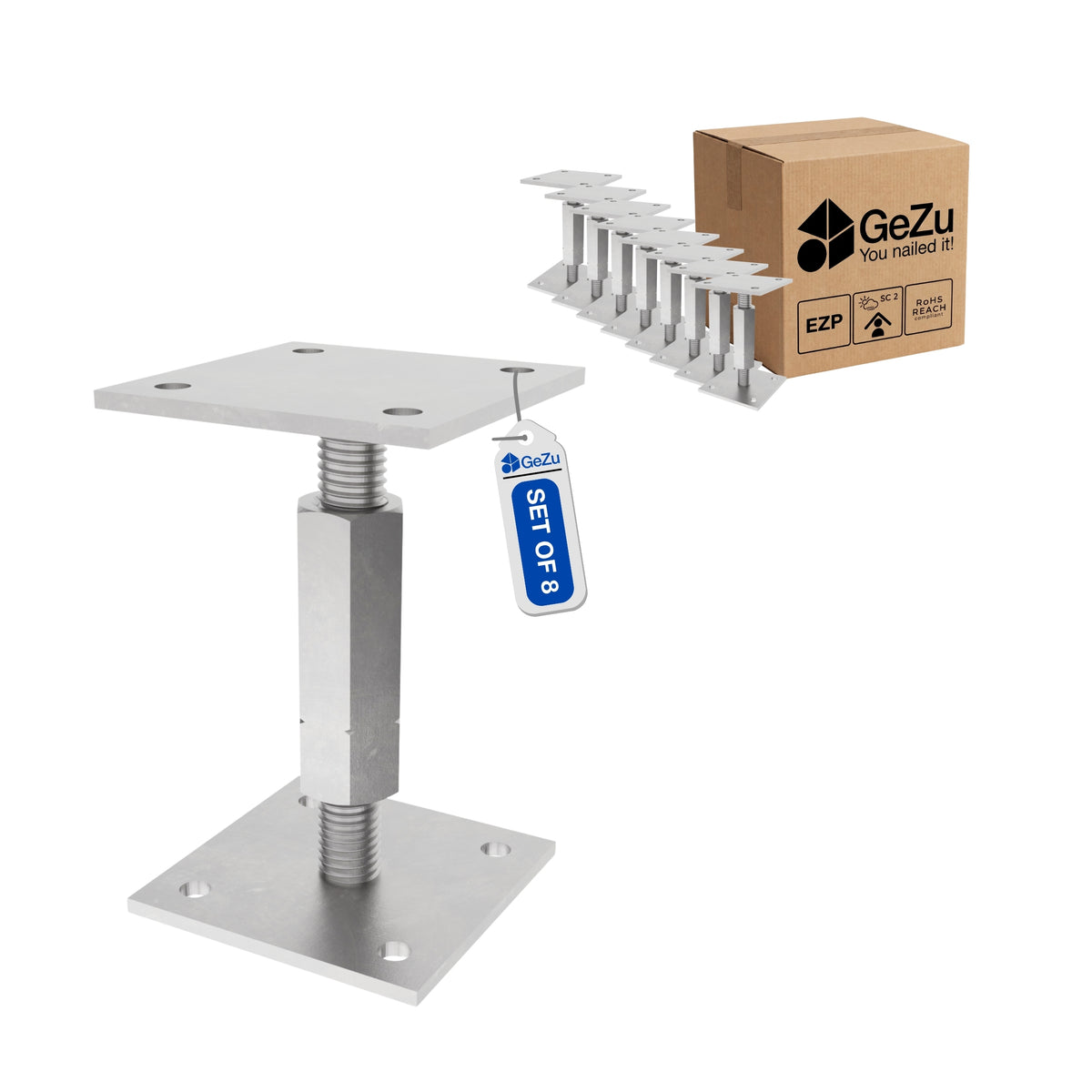 Suporte de Poste Ajustável para Aparafusar | Base Regulável em Altura Bundle