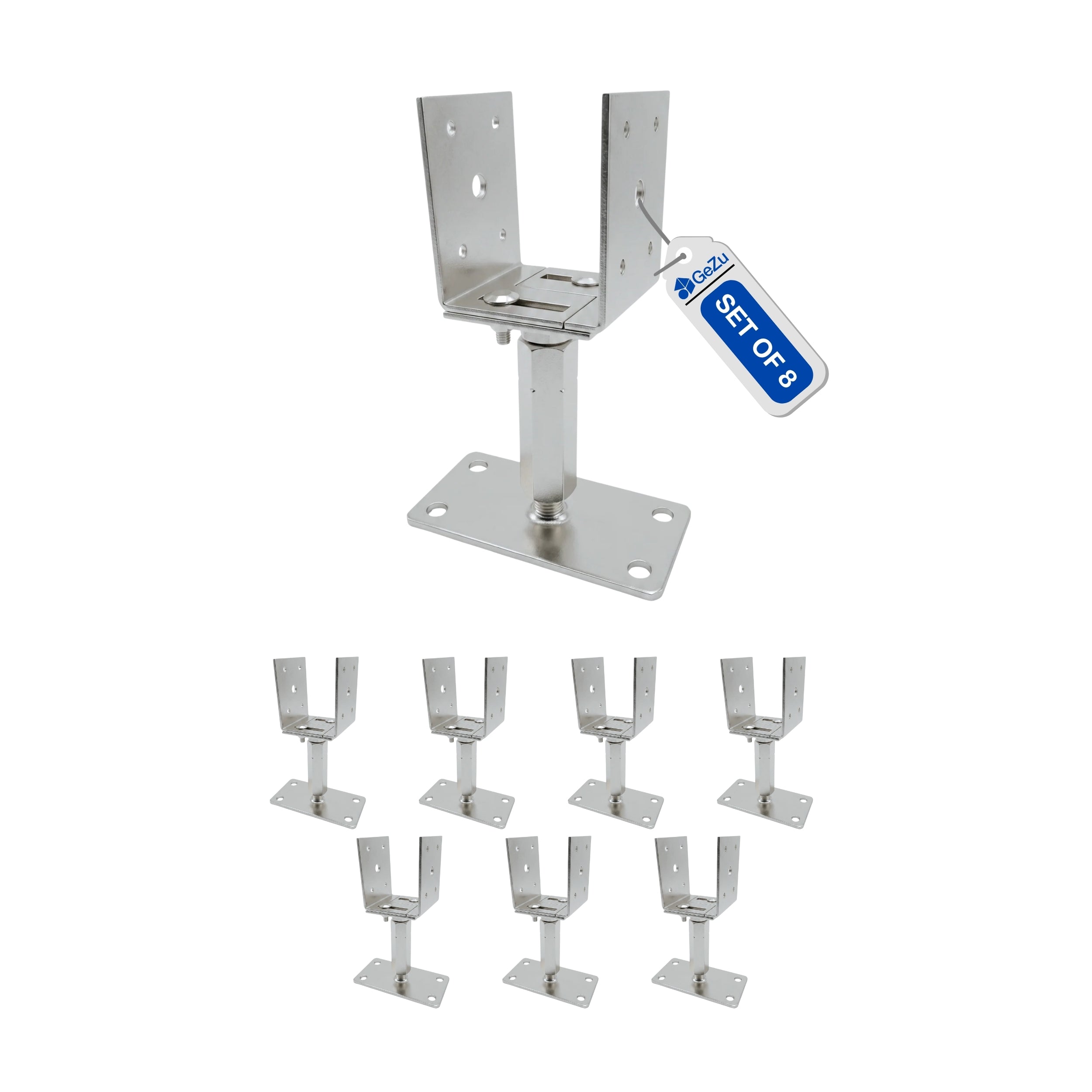 Bolt Down U Post Support Holder | Width & Hight Adjustable Bundle