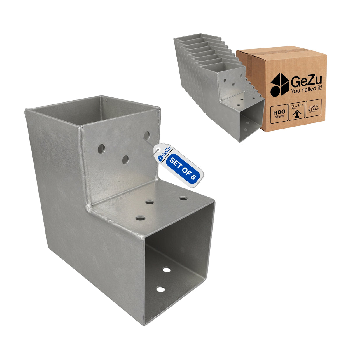 2-vejs stolpebeslag L-form | Pergola hjørnebeslag Bundle