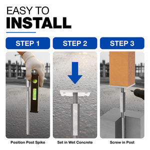 Adjustable T post support with lock and long nut - detail view