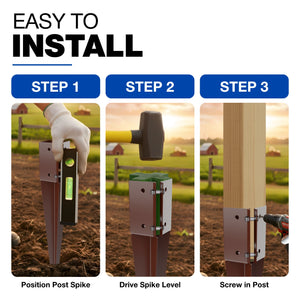 Swift clamp drive in fence post spike support - alternate view 10