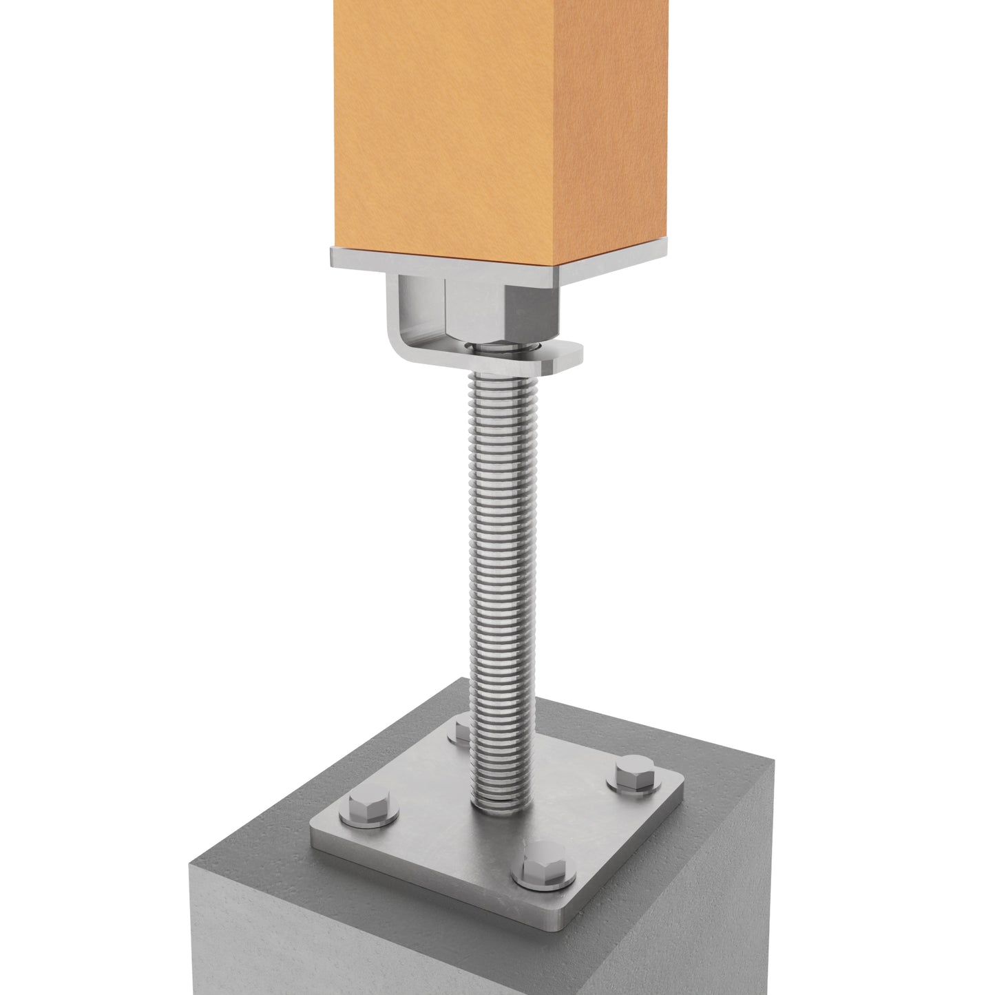 Adjustable post support with hook