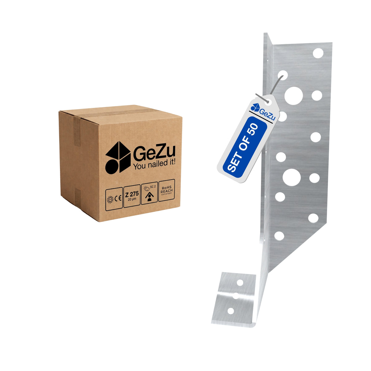Adjustable joist hanger - 23 x 95 x 2 mm left - Gezu Impex