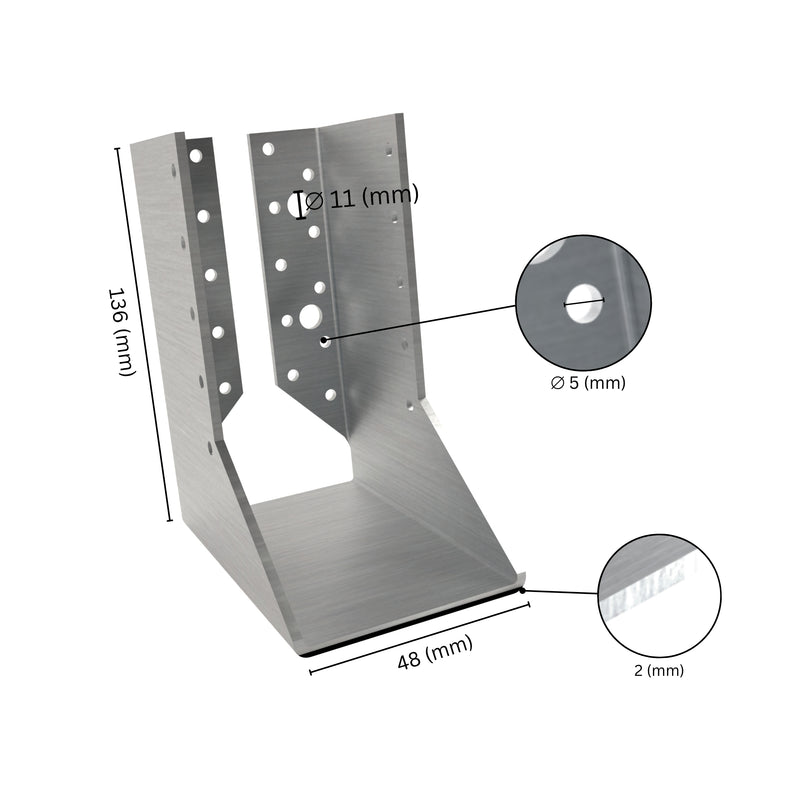 Concealed flange joist hanger