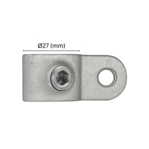 Single male swivel clamp 27 mm with labeled dimension.