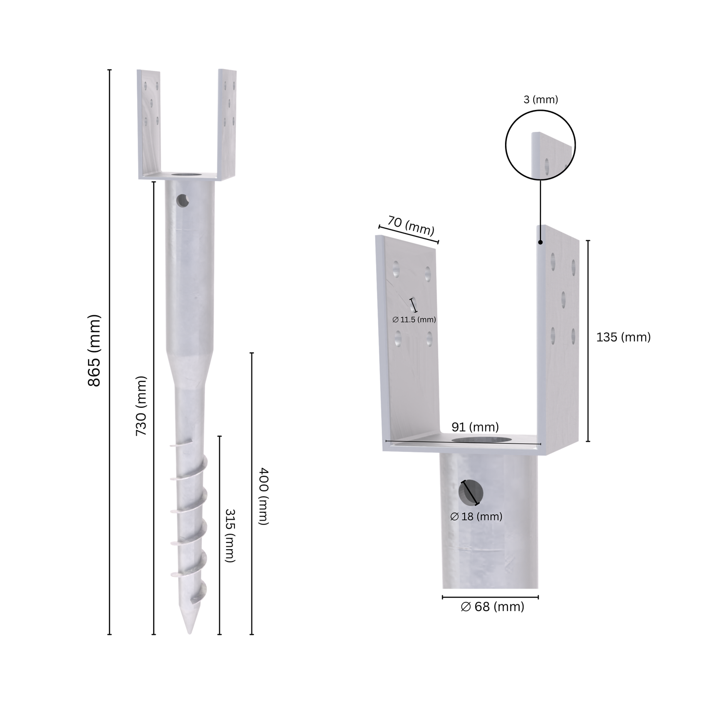 U Post Support Ground Anchor