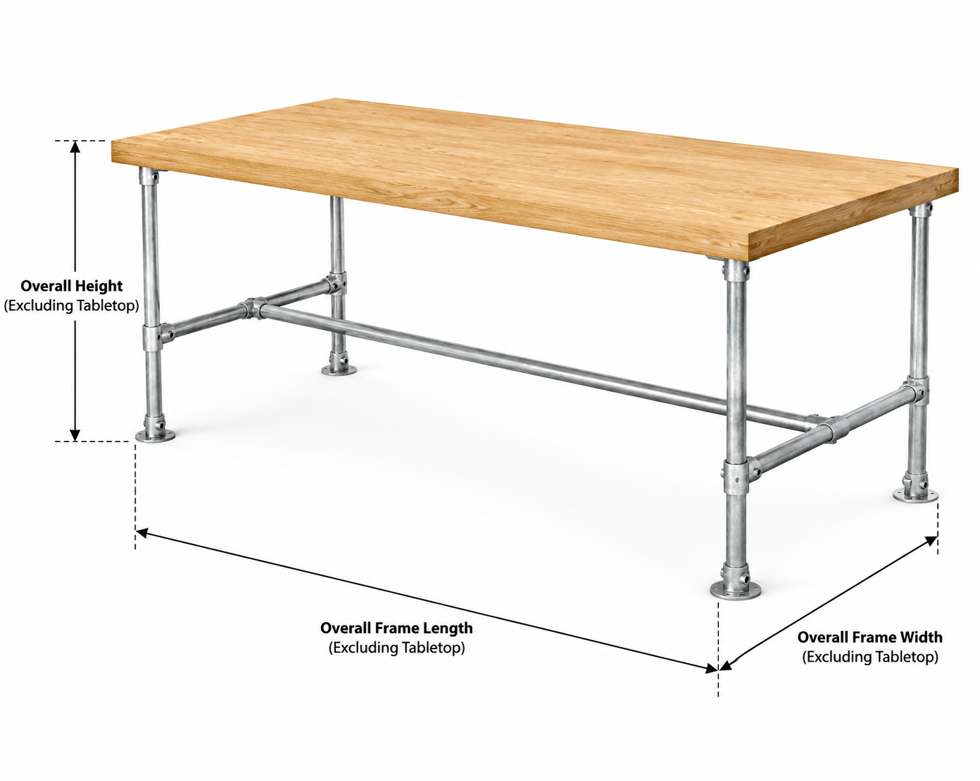 Kit de estructura de mesa – Ø42 mm, acero galvanizado.
