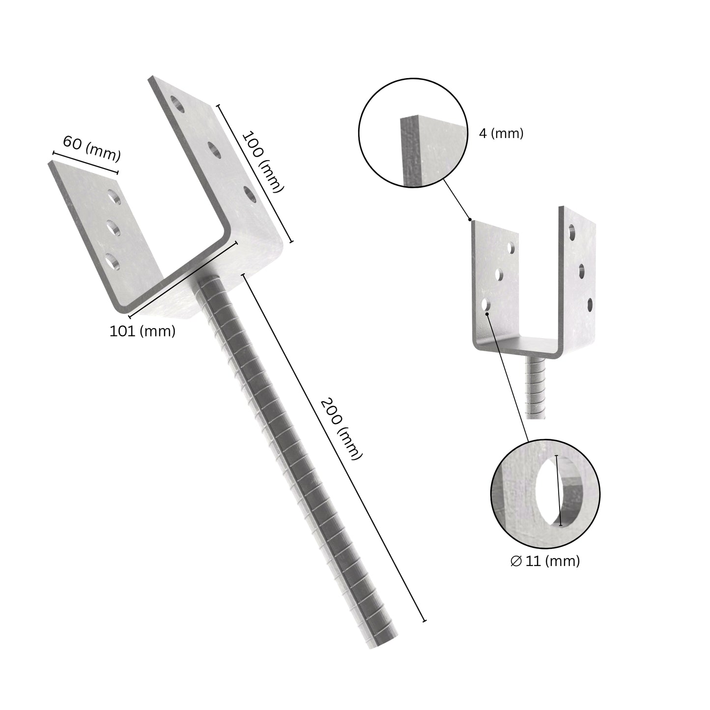 Concrete Post Anchor Type U