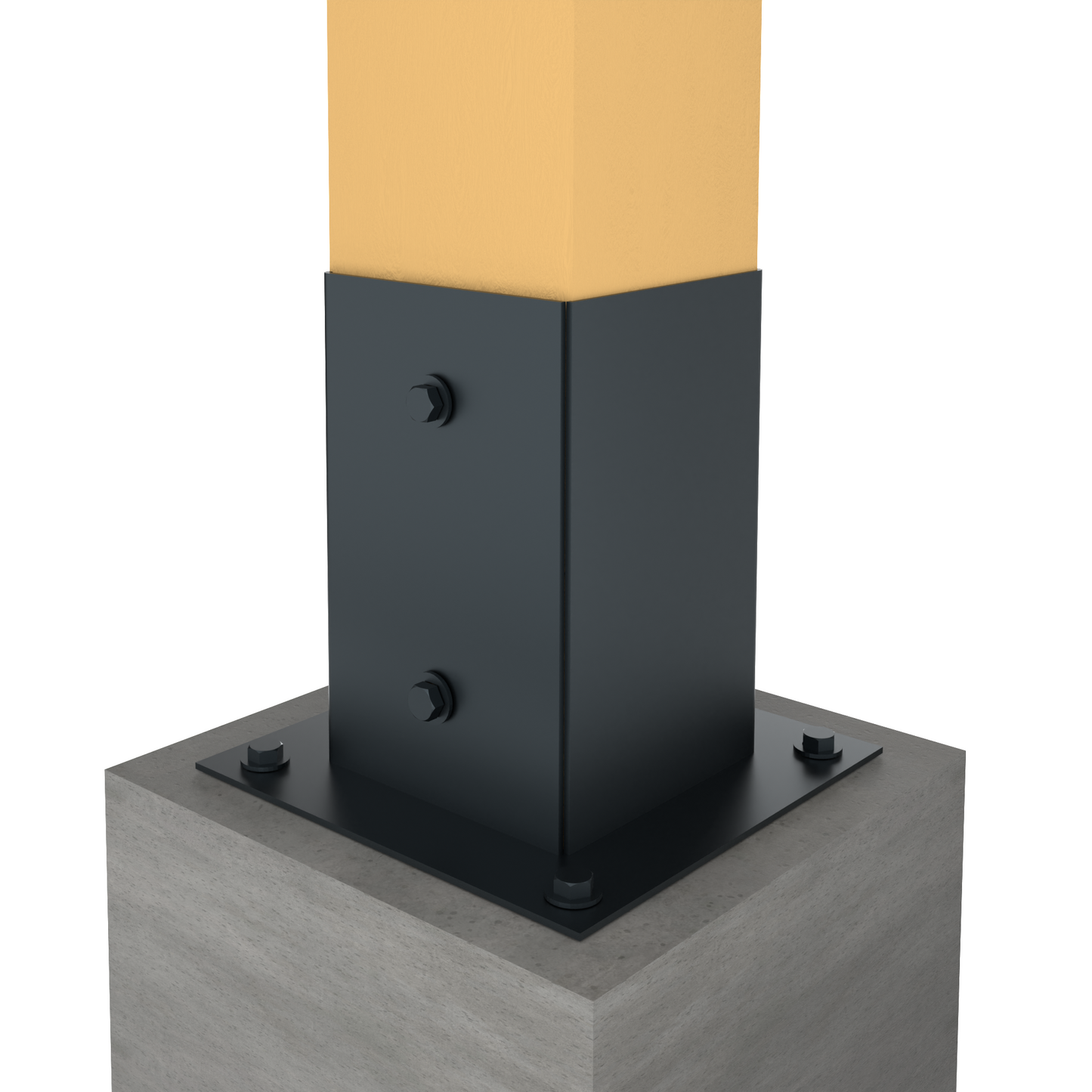 Square bolt down post support base