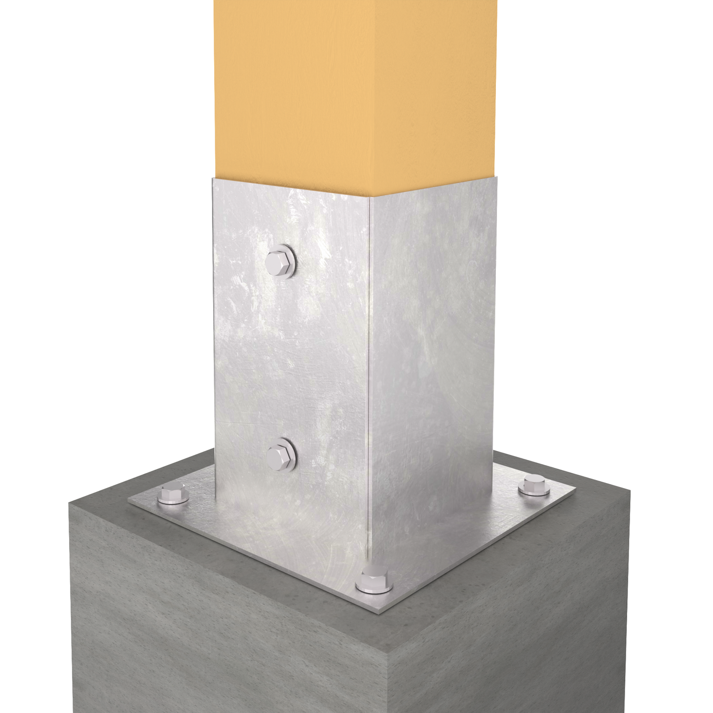 Square bolt down post support base