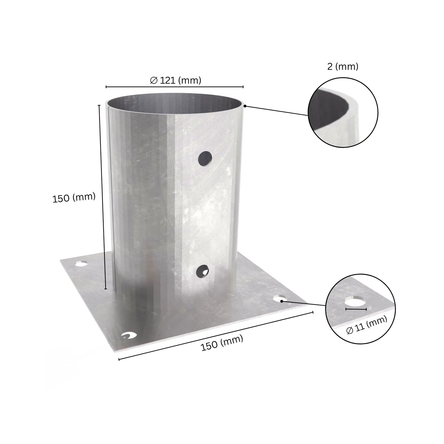 Round bolt down post support base