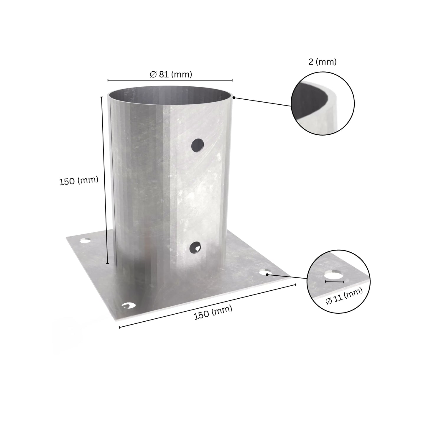 Round bolt down post support base