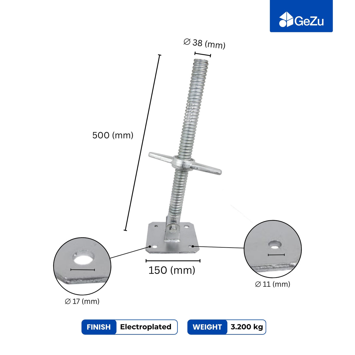 Adjustable Scaffold Swivel Base Screw Jack - detail view 3