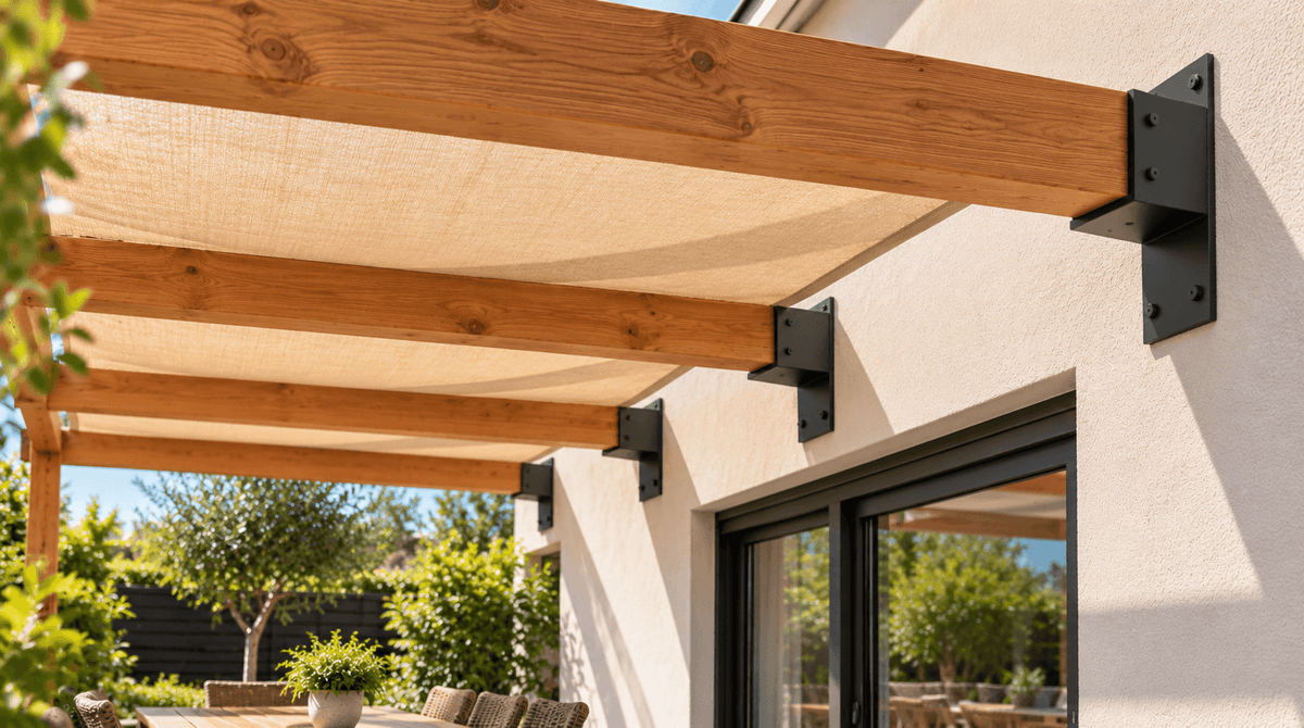 Pergola wall brackets to a shaded patio: complete workflow