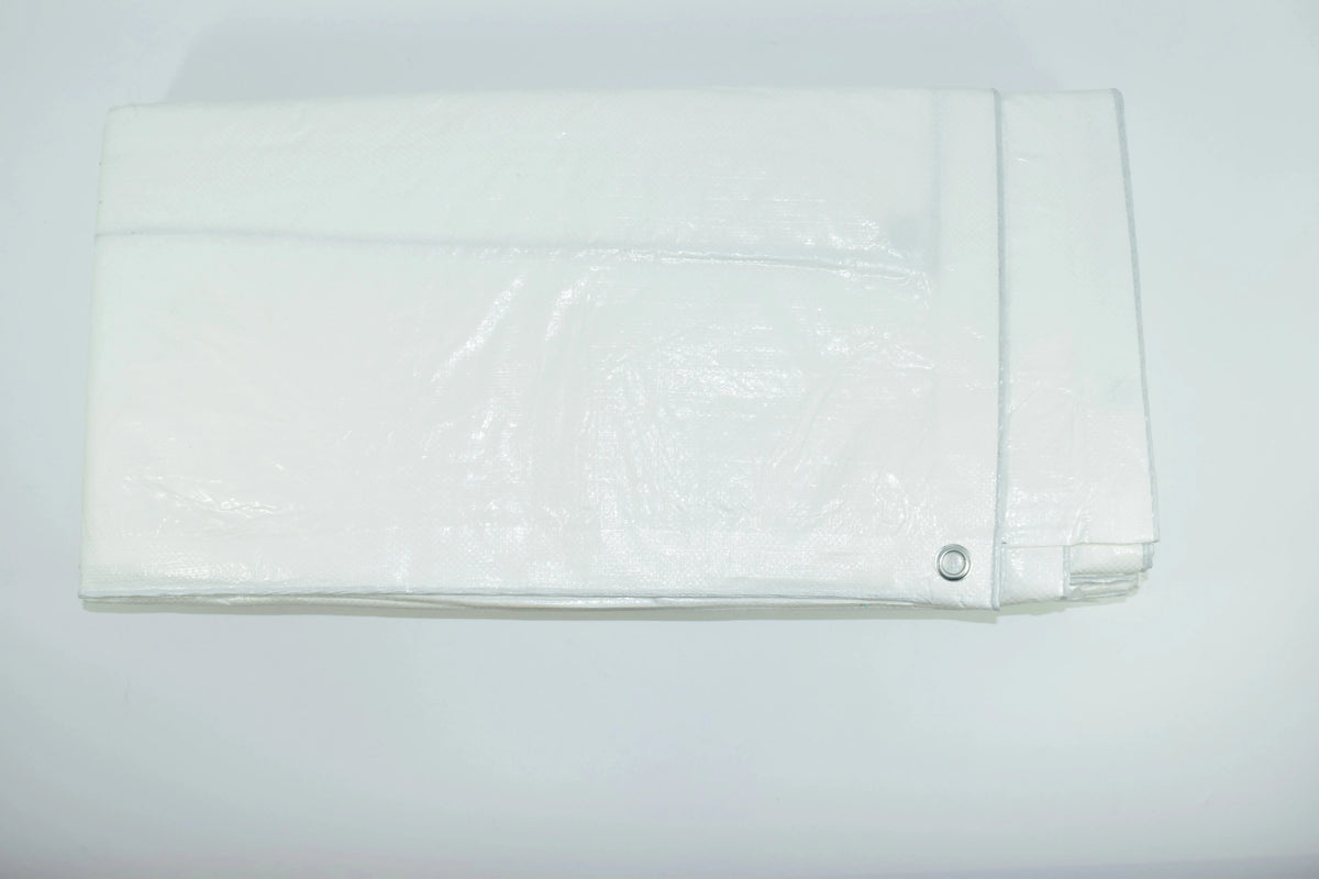 Heavy duty white scaffolding tarpaulin with eyelets