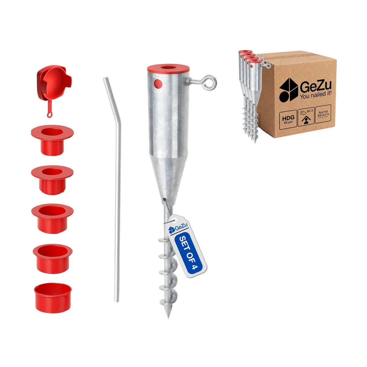 Screw in rotary universal ground spike Bundle