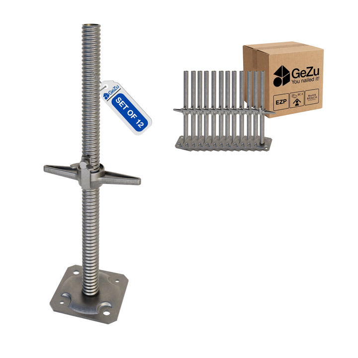 Säädettävä Kierrejalka Siipiruuvilla 38x500 mm | Telinepohjaspindeli Bundle