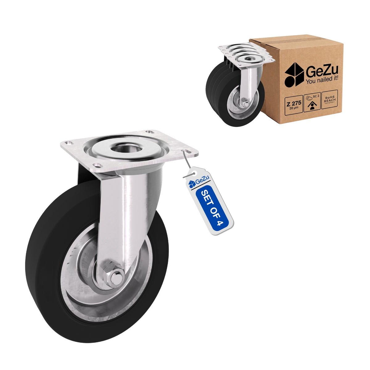 Solid Rubber Castor Wheels Bundle