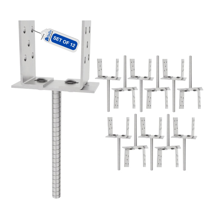 Concrete In U Post Support Holder | Width Adjustable Bundle