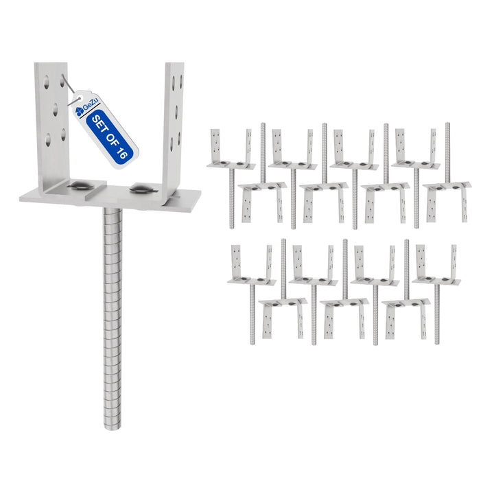 Concrete In U Post Support Holder | Width Adjustable Bundle