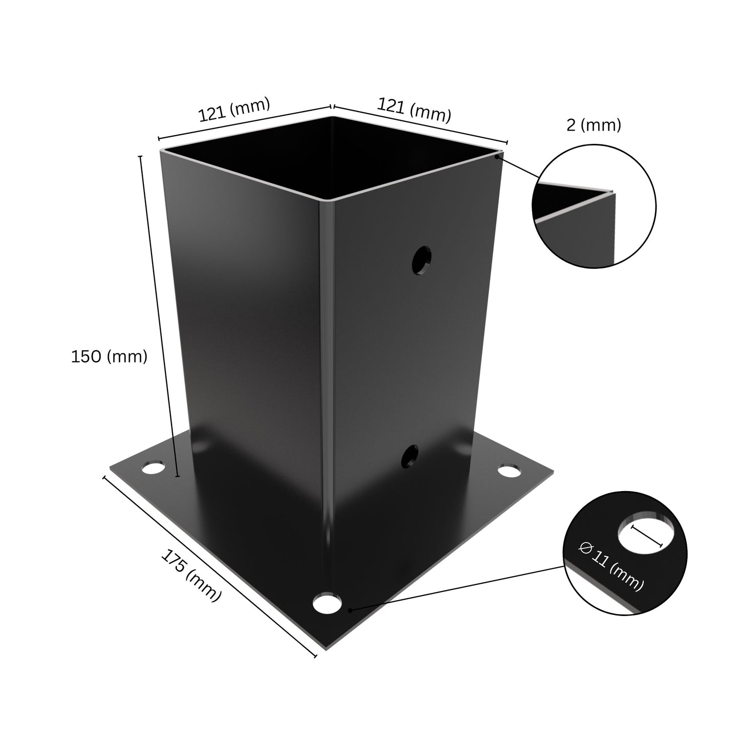 Square bolt down post support base