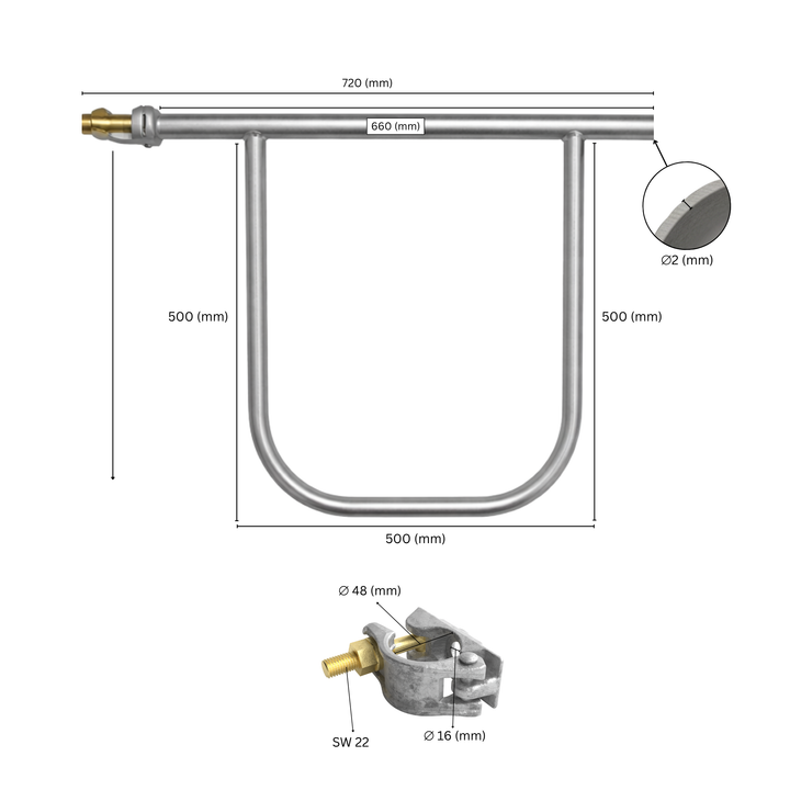 Scaffolding double end guardrail