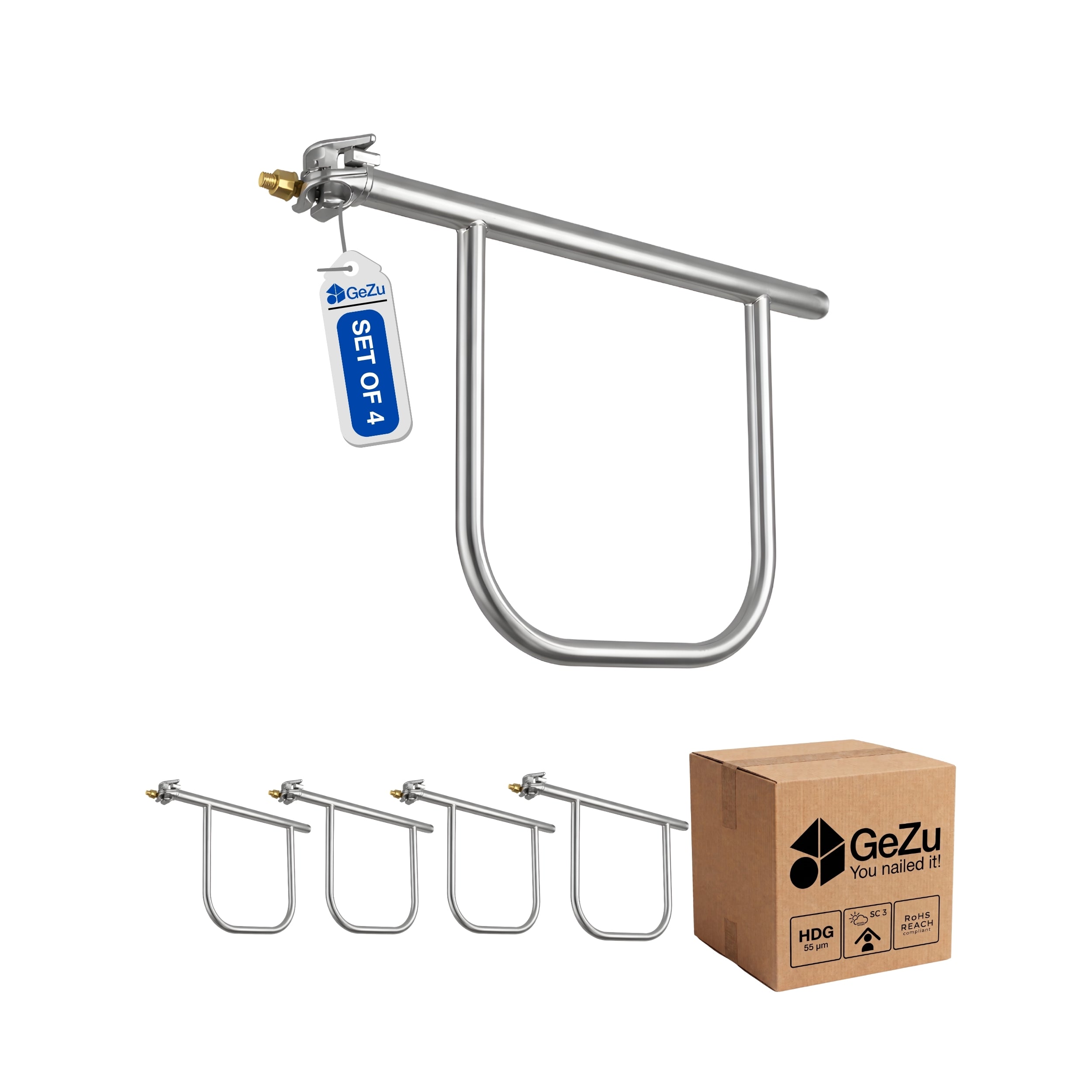 Scaffolding double end guardrail, multipack