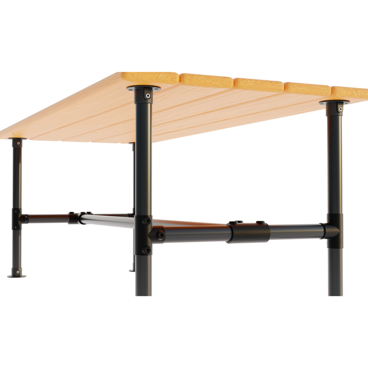 Kit de estructura de mesa – 42 cm, negro con abrazadera en T larga