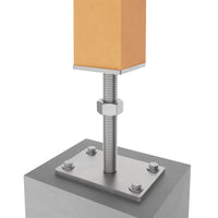 Height Adjustable Bolt Down Post Support | Adjustable Post Base