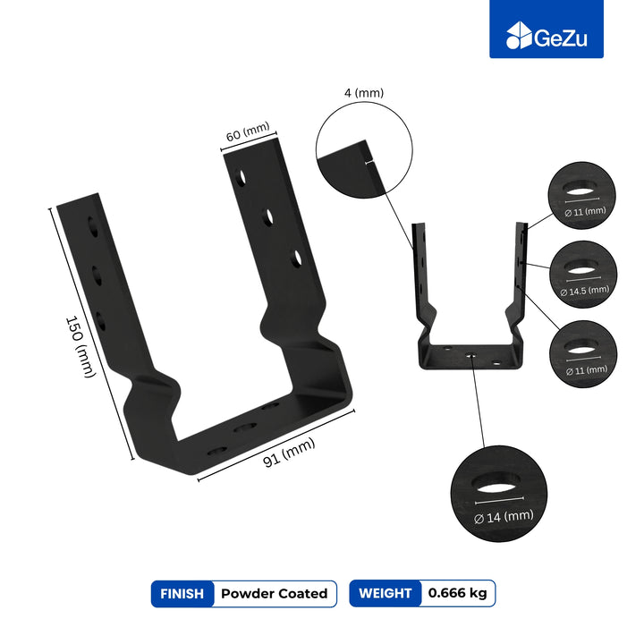 U Shaped Bracket with Bend | Fence Post Support