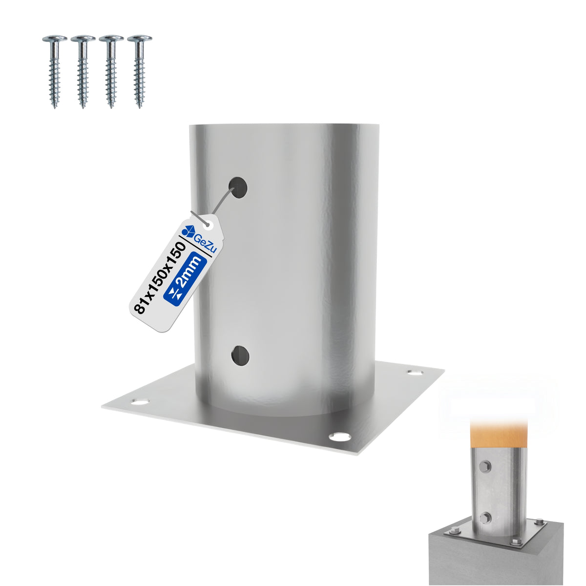 Round Bolt Down Post Support Base | Post Shoe