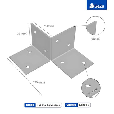 Suporte de Chão para Pérgula 3607 | Conector de Poste Montado no Chão