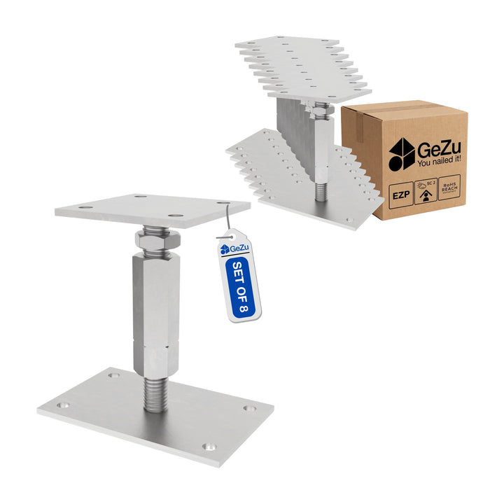 Suporte de Poste Ajustável com Porca para Aparafusar | Base Regulável em Altura Bundle