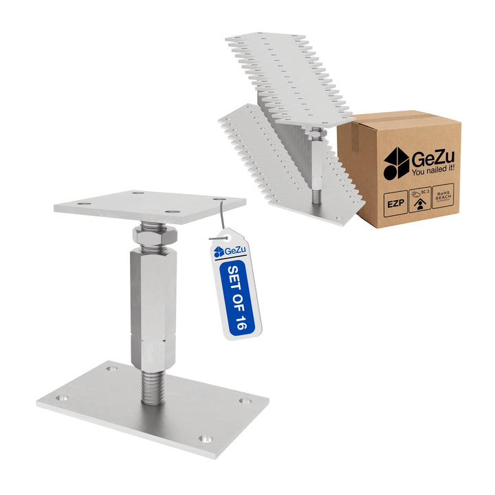 Suporte de Poste Ajustável com Porca para Aparafusar | Base Regulável em Altura Bundle