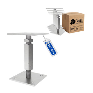 Bolt Down Elevated Adjustable Post Base With Nut Bundle