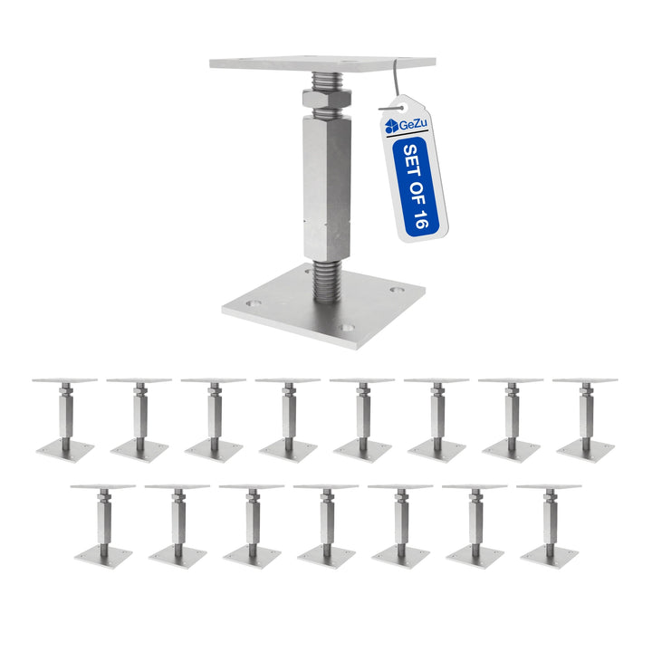 Bolt Down Elevated Adjustable Post Base With Nut Bundle
