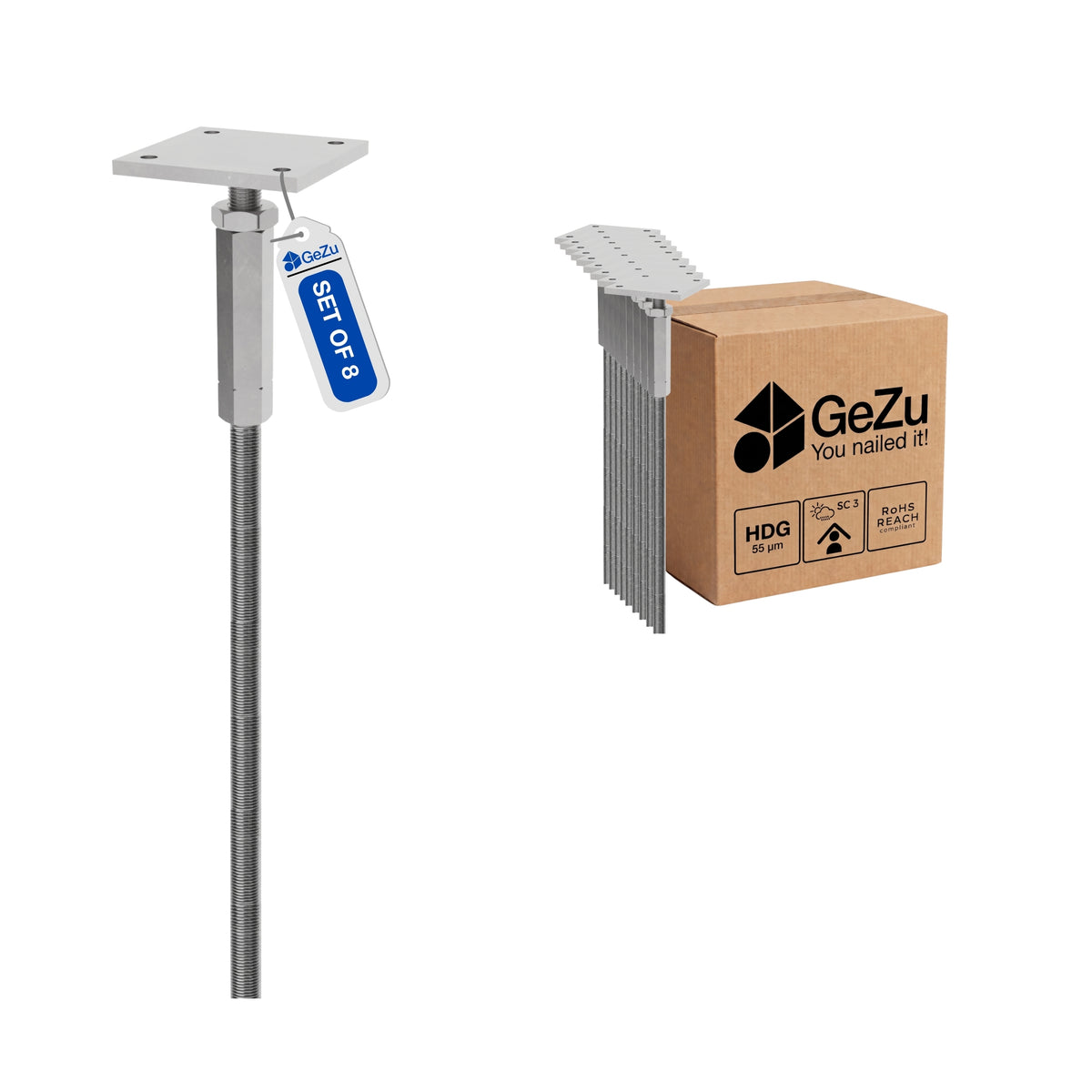 Suporte de Poste em T Ajustável para Fixação em Betão Bundle