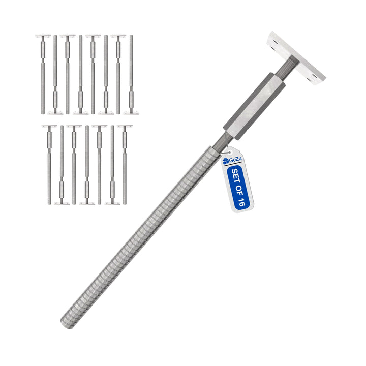 Adjustable T post support for concrete with lock and long nut Bundle