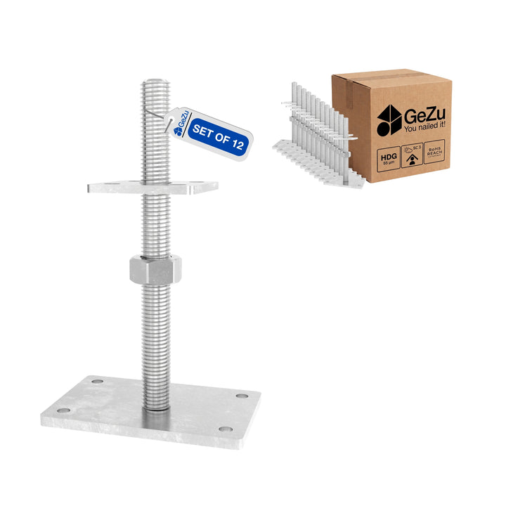 Suporte de Poste Regulável em Altura para Aparafusar | Base de Poste Bundle
