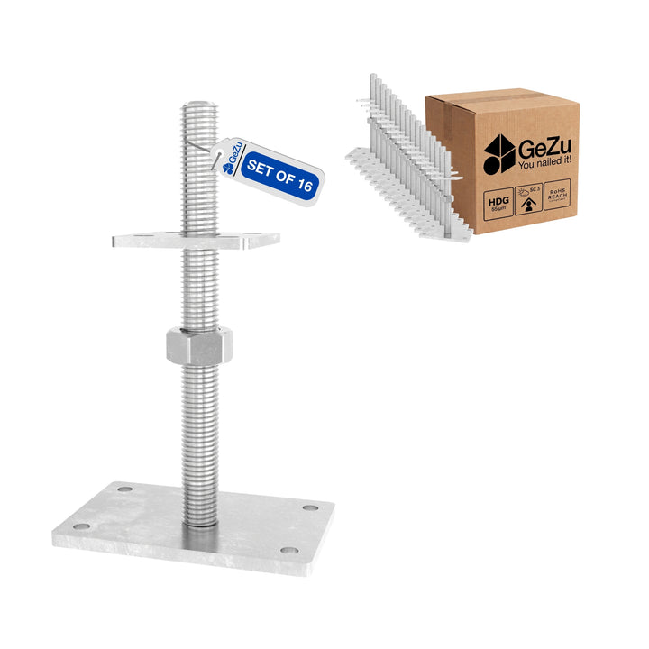 Suporte de Poste Regulável em Altura para Aparafusar | Base de Poste Bundle