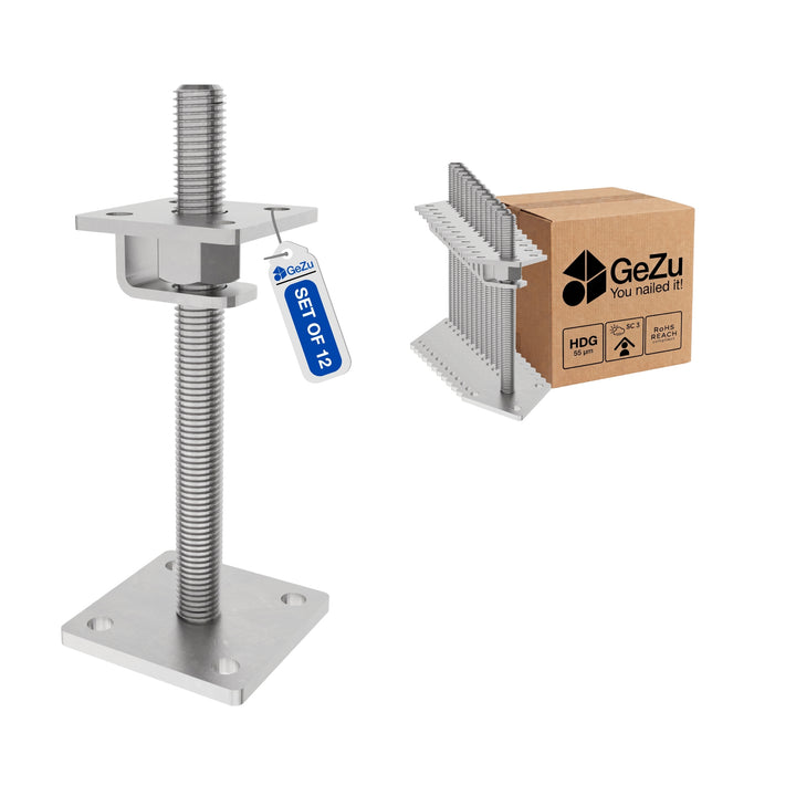 Suporte de Poste Regulável em Altura para Aparafusar | Base Ajustável Bundle