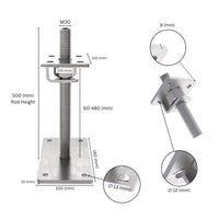 Adjustable post support with hook