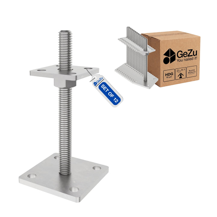 Suporte de Poste Ajustável em Altura para Aparafusar | Base de Poste Bundle