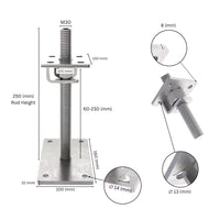 Adjustable post support with hook