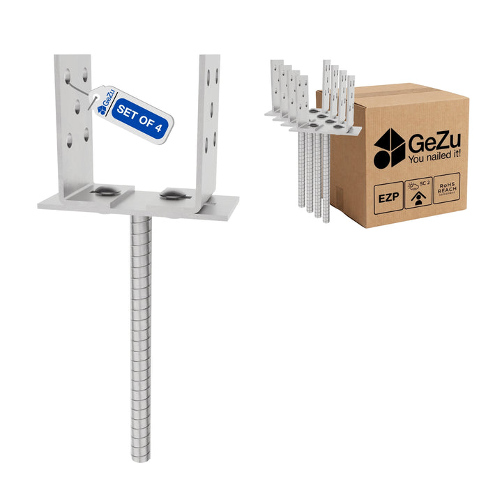 Concrete In U Post Support Holder, Width Adjustable Bundle