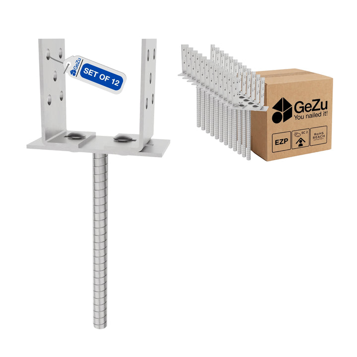 Suporte U para Betão Largura Ajustável 0-160 mm | Base de Poste com Vareta TMT Bundle