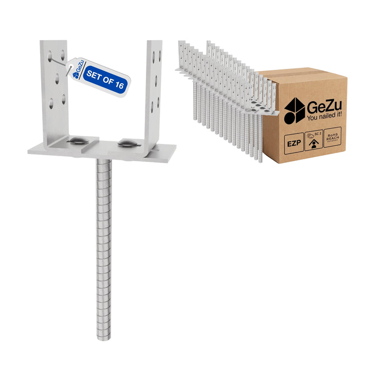 Suporte U para Betão Largura Ajustável 0-160 mm | Base de Poste com Vareta TMT Bundle